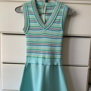 Vintage Blue Striped Tennis Dress